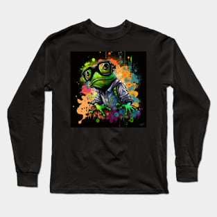 Cosmic Frog Two Splatter Paint Long Sleeve T-Shirt